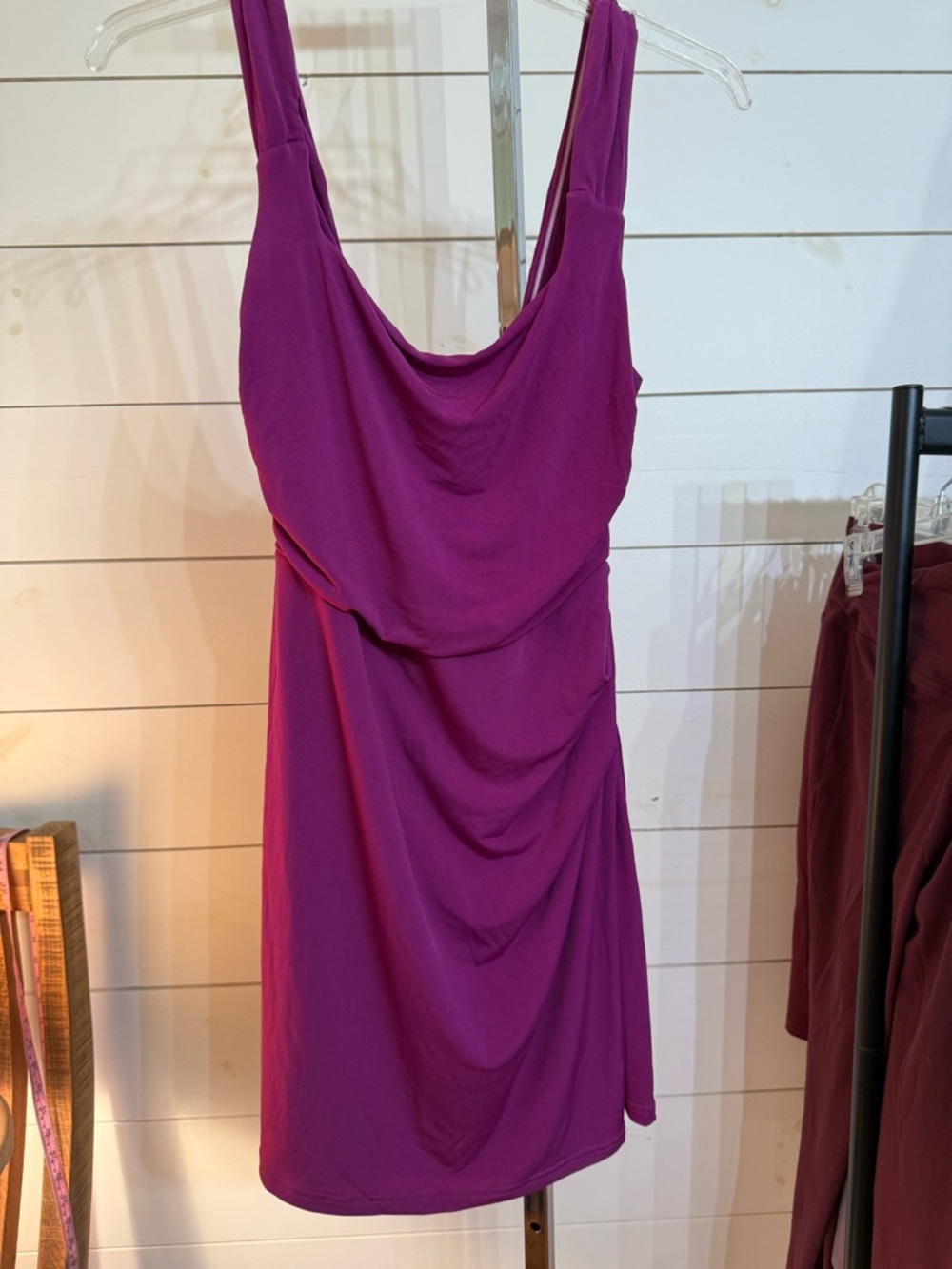 Lulu's Magenta Tie-Back Mini Dress